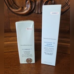 SkinCeuticals Glycolic 10 Renew Overnight & C E Ferulic--NIB/Sealed